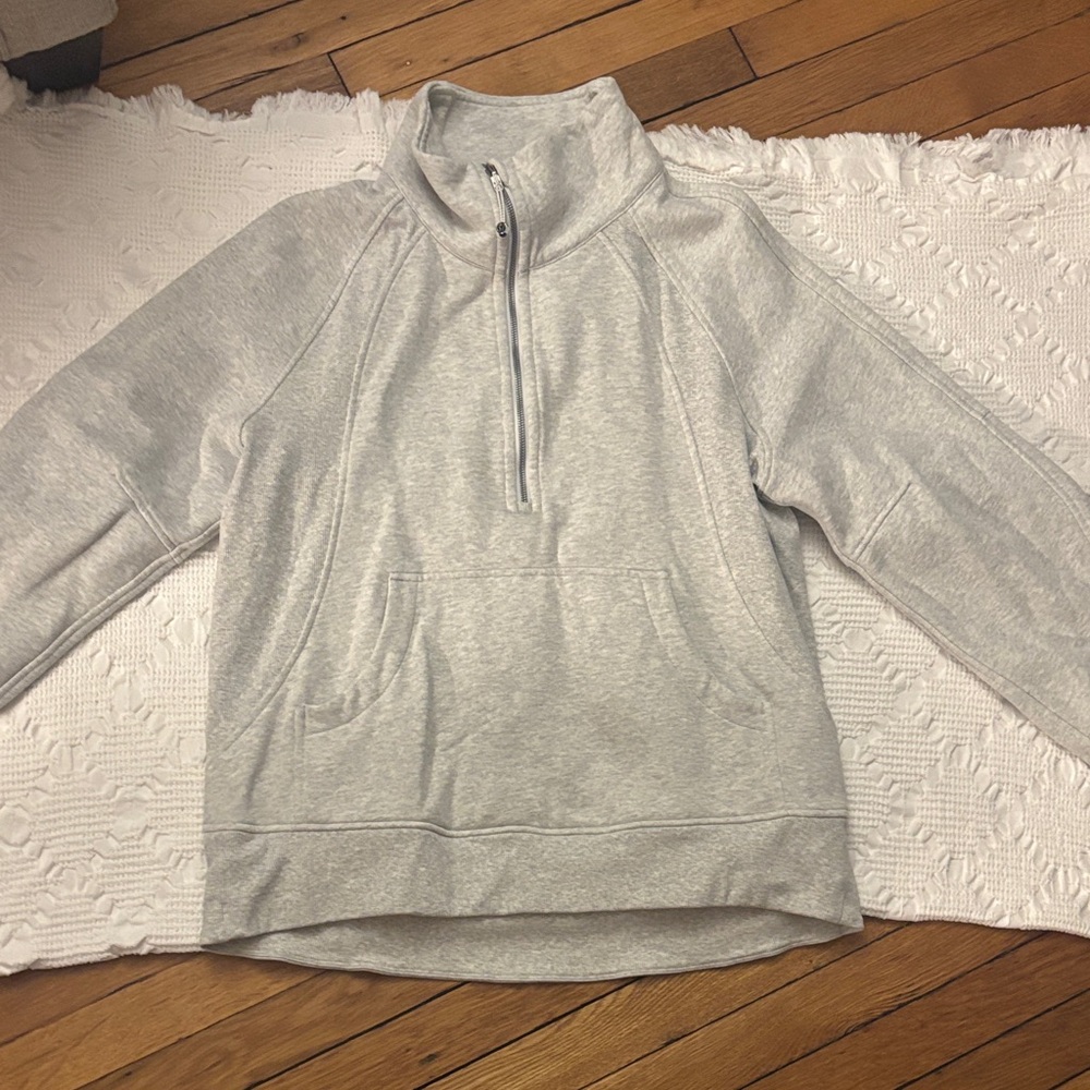 Lululemon Light Gray Half-Zip Pullover Sweatshirt - image 1